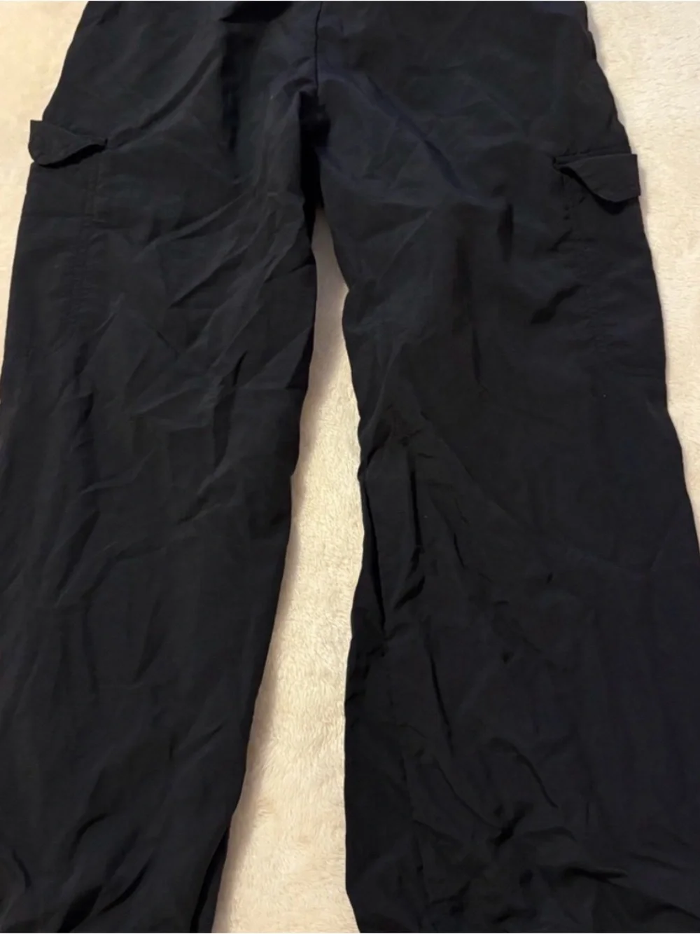 Black Cargo Parachute Pants by Old Navy